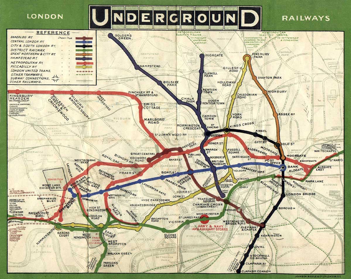 London Underground map from 1908