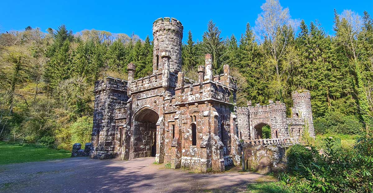 The abandoned Ballysaggartmore Towers in Lismore, County Waterford