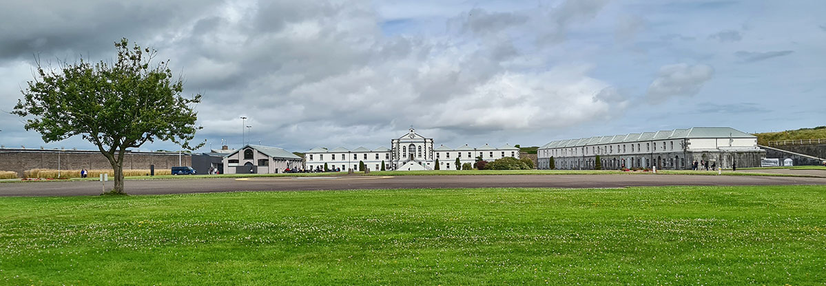 A view of Mitchell Hall inside Fort Mitchel 