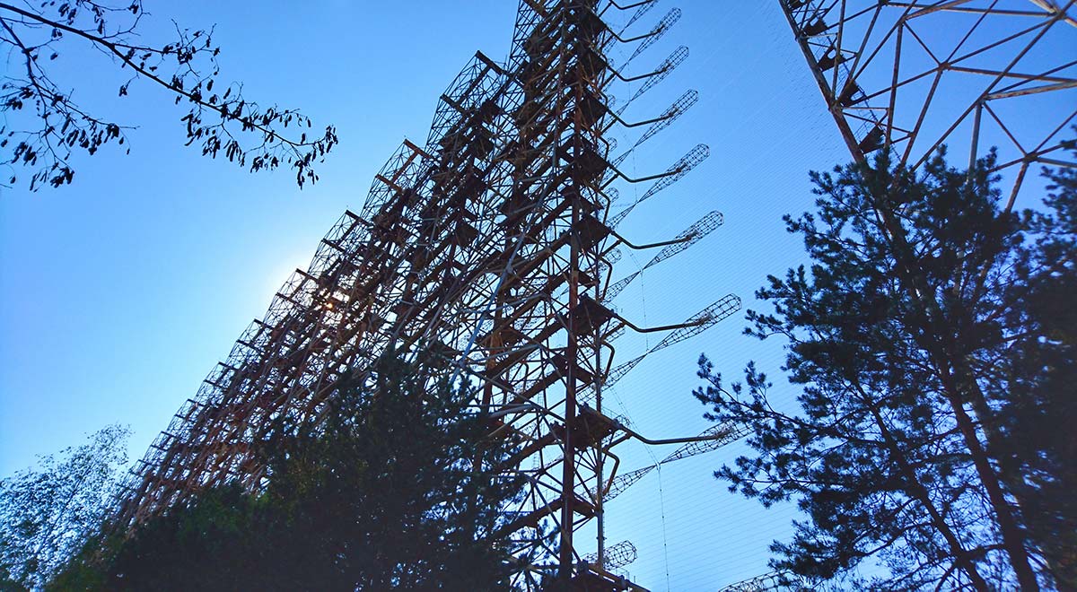The Duga-1 radar from behind.