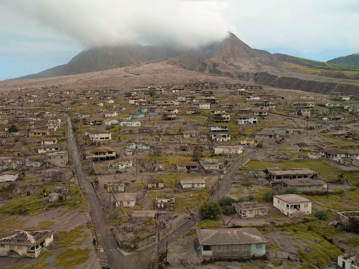 The aftermath of the volcanic eruption in Montserrat