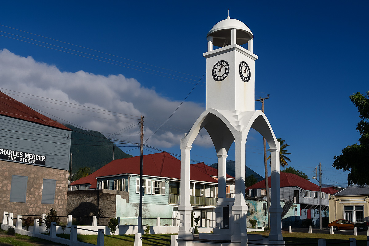 Plymouth in Montserrat before the volcano