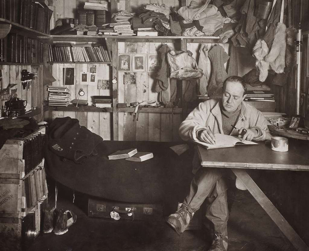 Captain Robert Falcon Scott writing