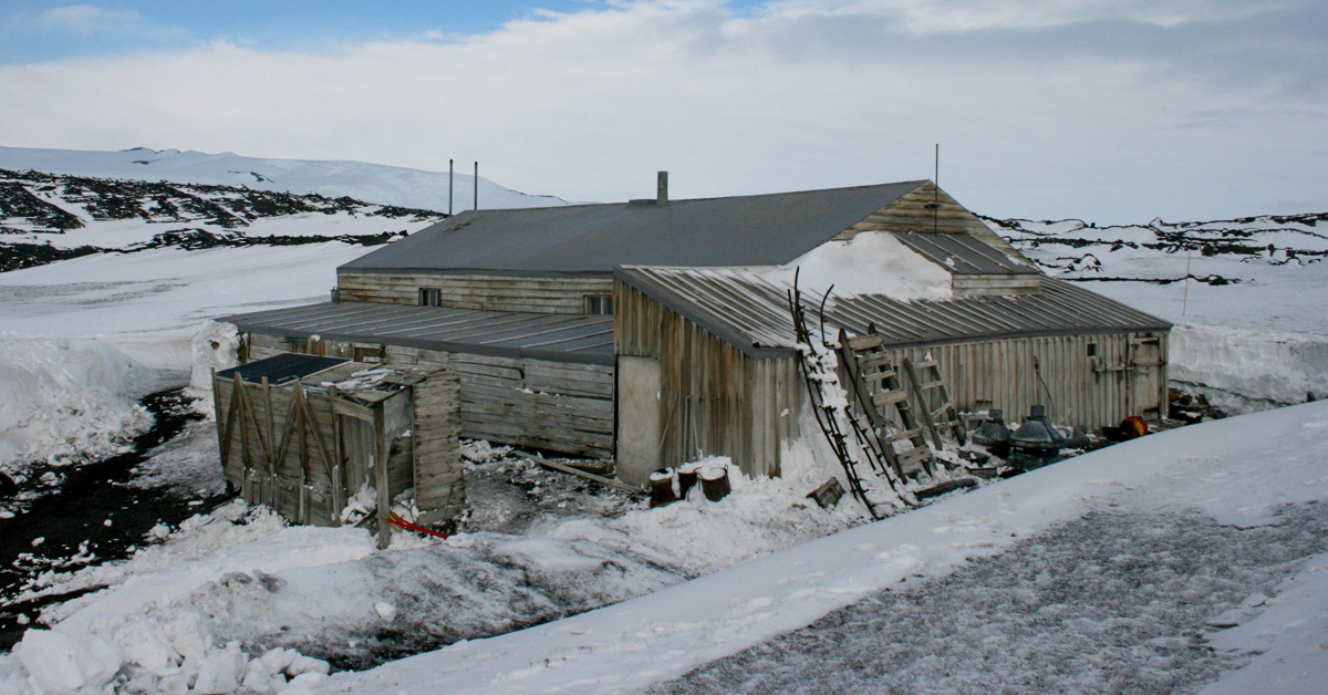 The abandoned Scott's Hut in Antarctica