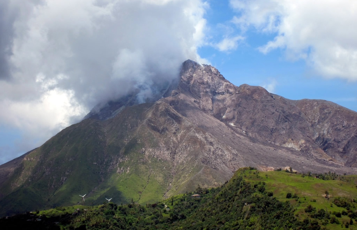 Soufriere Hills Volcano Erupting
