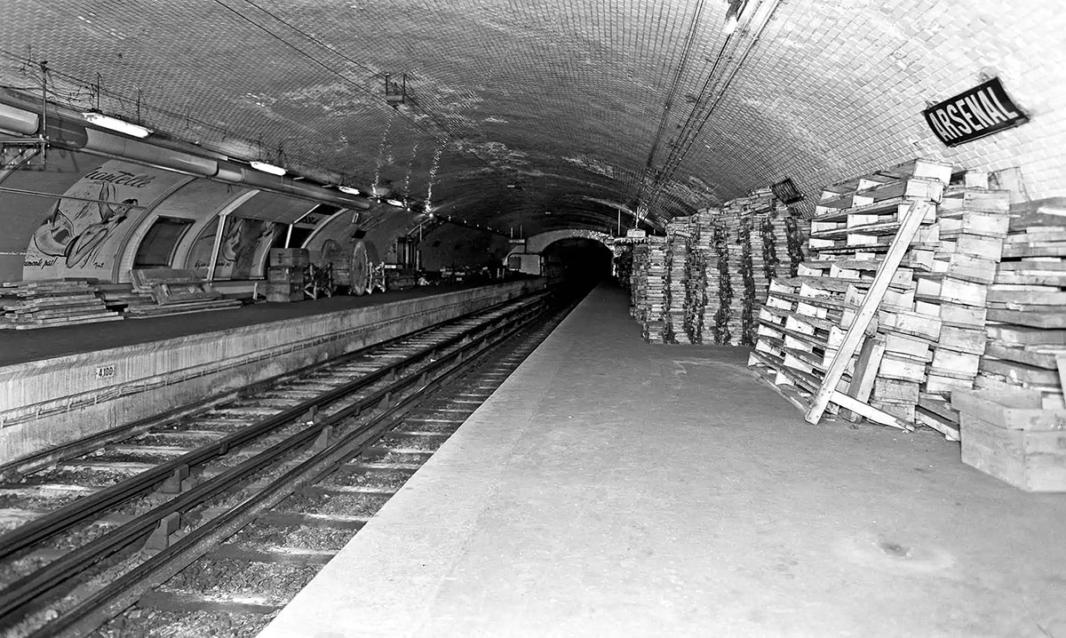 Arsenal station being used to store supplies