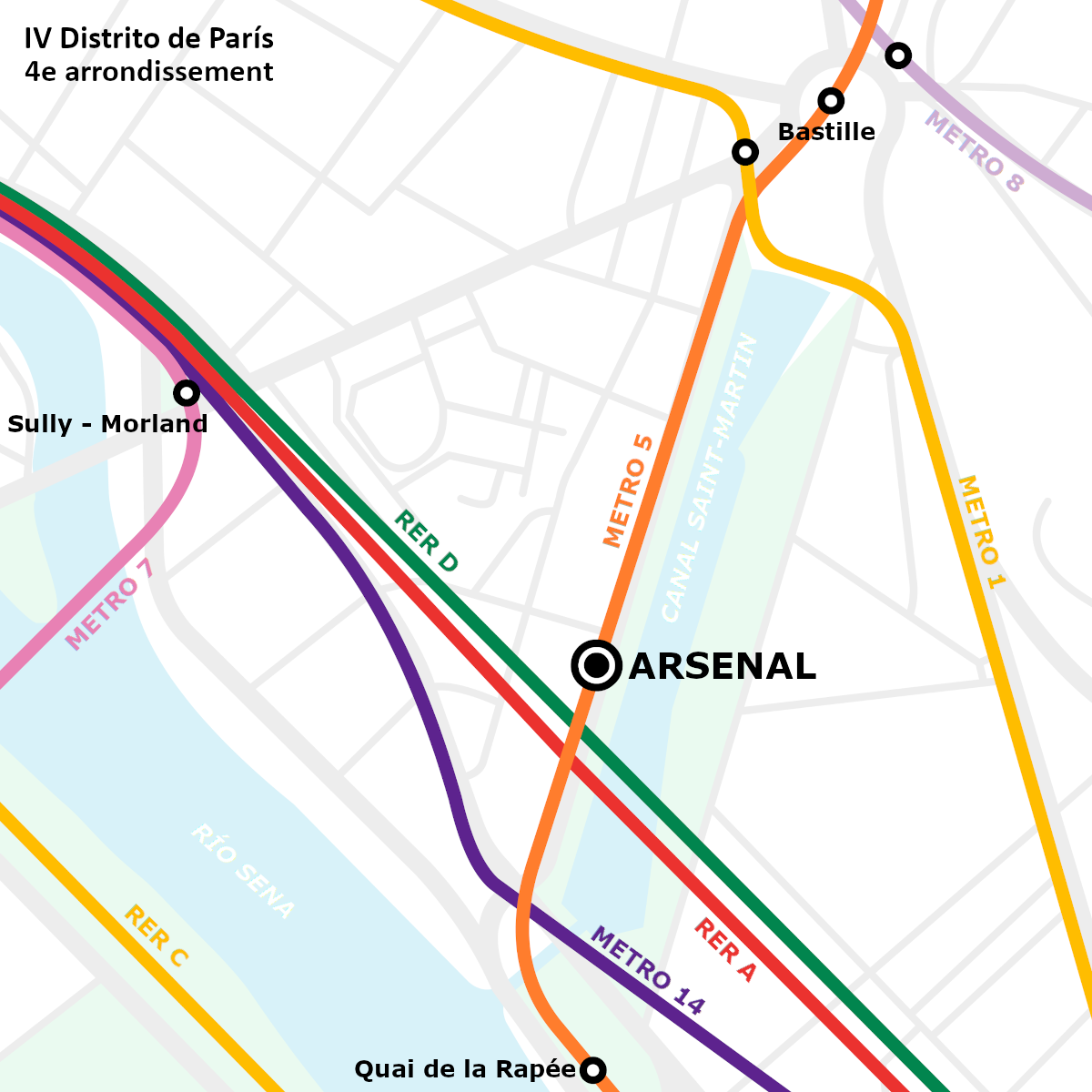 An image of the location of Arsenal Station